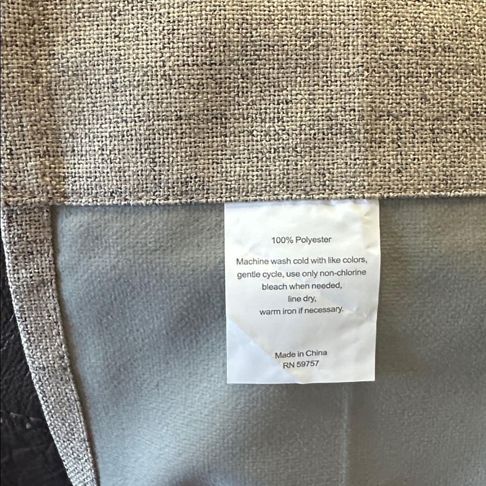 2 Burlap Blackout Curtain Panels - Picture 5 of 7